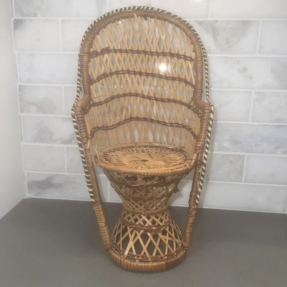 Peacock Fan Back Rattan Chair 12.5
